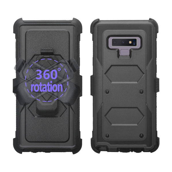 samsung galaxy note 9 heavy duty hybrid holster case - black - www.coverlabusa.com