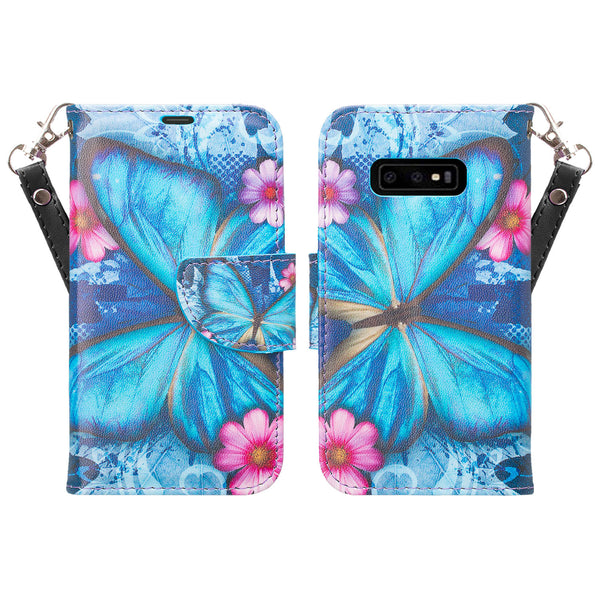 Samsung Galaxy S10 Lite Wallet Case - blue butterfly - www.coverlabusa.com