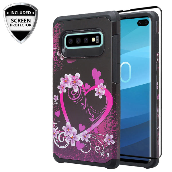 samsung galaxy s10e hybrid case - heart butterflies - www.coverlabusa.com