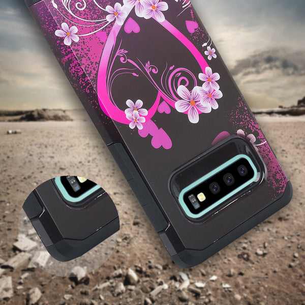 samsung galaxy s10 plus hybrid case - heart butterflies - www.coverlabusa.com