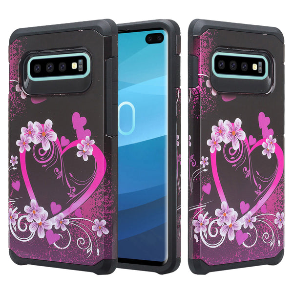 samsung galaxy s10e hybrid case - heart butterflies - www.coverlabusa.com