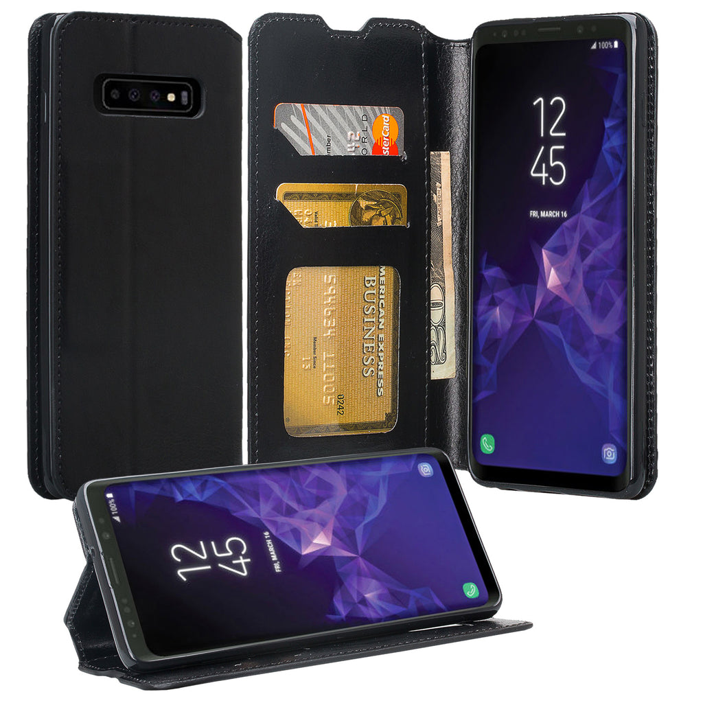 Samsung Galaxy S10 Plus Case, Galaxy S10+ Wallet Case, Pu Leather Wallet  Case [Kickstand] with ID & Credit Card Slots for Galaxy S10/Galaxy S10+ 