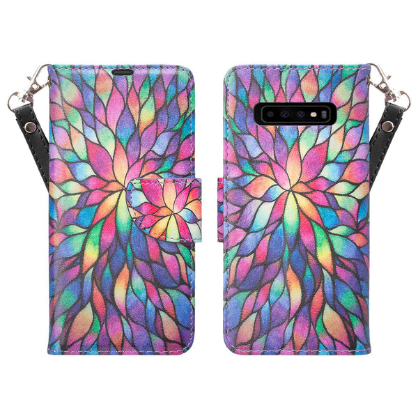 Samsung Galaxy S10 Wallet Case - rainbow flower - www.coverlabusa.com