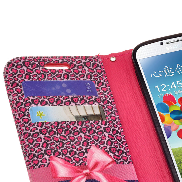 samsung galaxy S4 leather wallet case - cheetah prints - www.coverlabusa.com