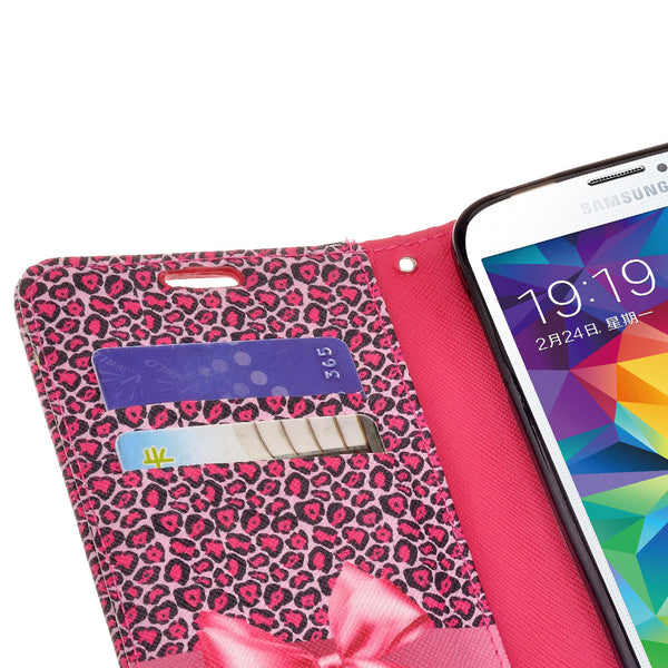 samsung galaxy S5 leather wallet case - cheetah prints - www.coverlabusa.com