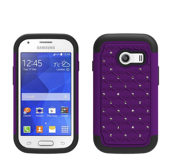 Samsung Galaxy Ace Style Rhinestone Case - Purple/Black - www.coverlabusa.com