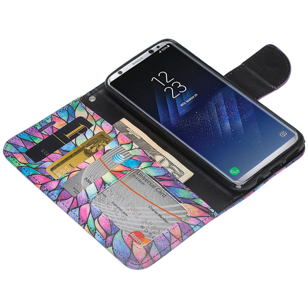 Samsung Galaxy S8 Wallet Case - rainbow flower - www.coverlabusa.com