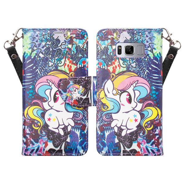 Samsung Galaxy S8 Wallet Case - Rainbow Unicorn - www.coverlabusa.com