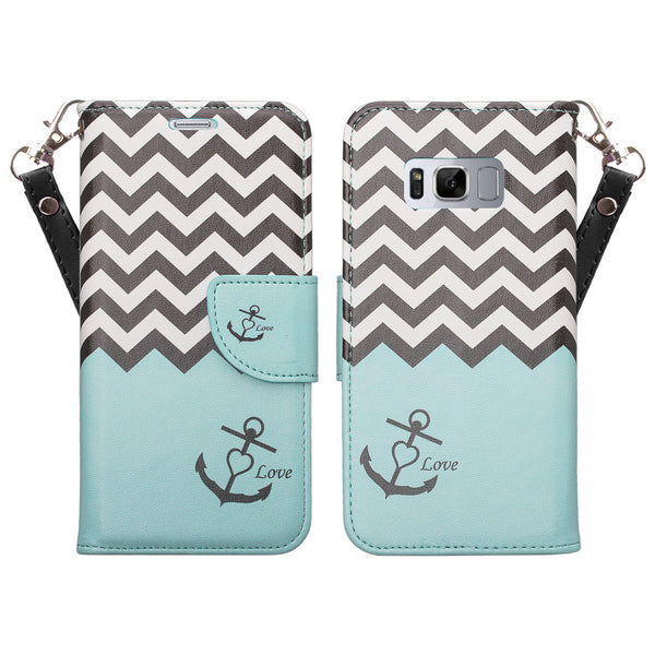 Samsung Galaxy S8 Wallet Case - teal anchor - www.coverlabusa.com