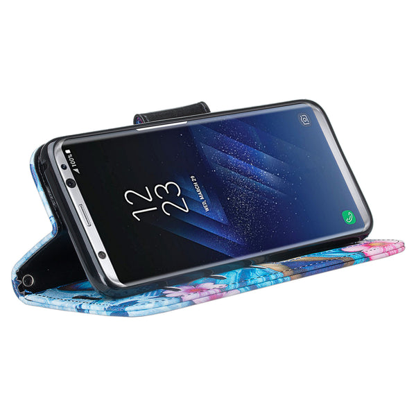 Samsung Galaxy S8 Wallet Case - blue butterflies - www.coverlabusa.com