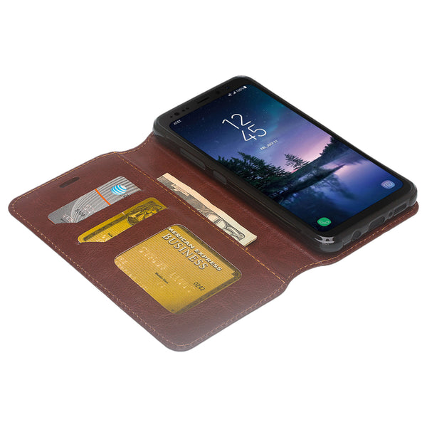 Samsung Galaxy S8 Active Wallet Case - brown - www.coverlabusa.com