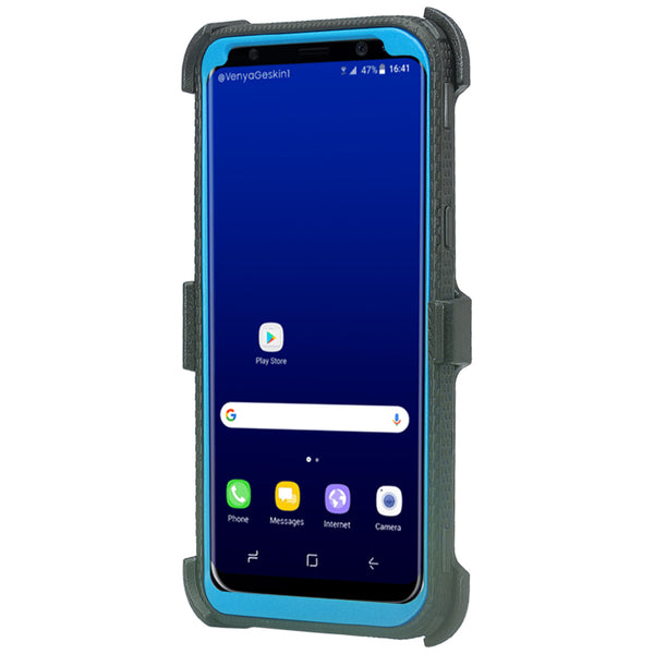 samsung galaxy s8 heavy duty hybrid holster case - blue - www.coverlabusa.com