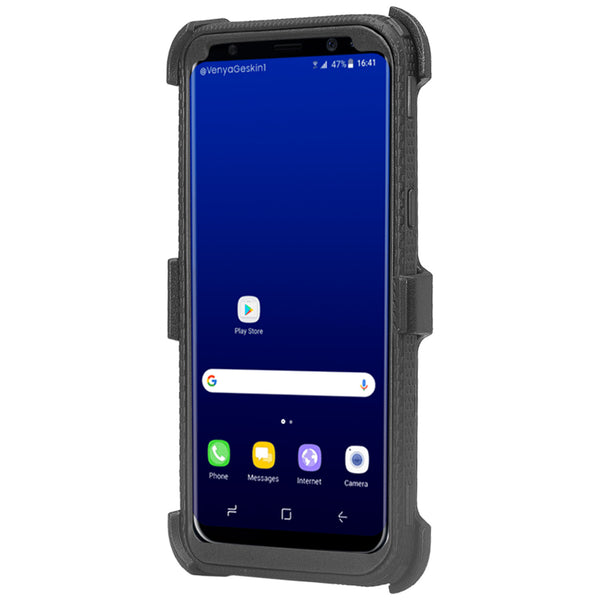 samsung galaxy s8 plus heavy duty hybrid holster case - black - www.coverlabusa.com