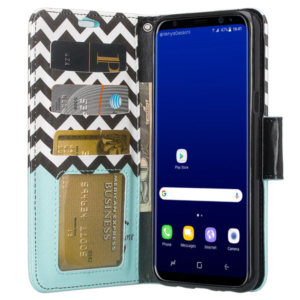 Samsung Galaxy S8 Plus Wallet Case - Teal Anchor - www.coverlabusa.com