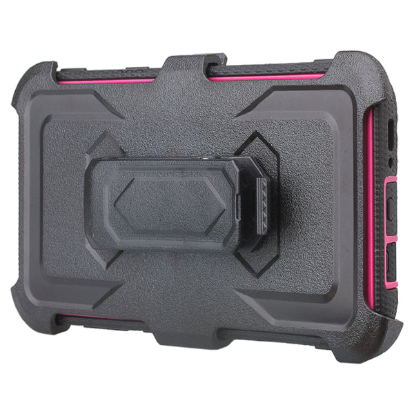 samsung galaxy s8 heavy duty hybrid holster case - hot pink/black - www.coverlabusa.com