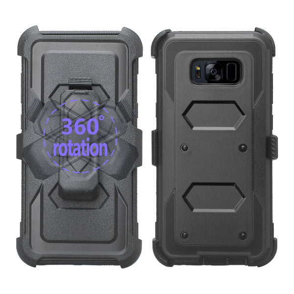 samsung galaxy s8 heavy duty hybrid holster case - black - www.coverlabusa.com