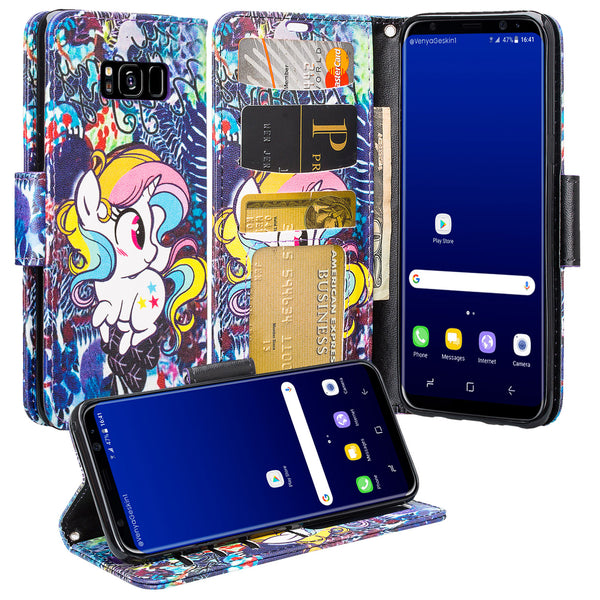Samsung Galaxy S8 Plus Wallet Case - Rainbow Unicorn - www.coverlabusa.com