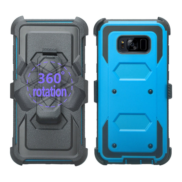 samsung galaxy s8 heavy duty hybrid holster case - blue - www.coverlabusa.com