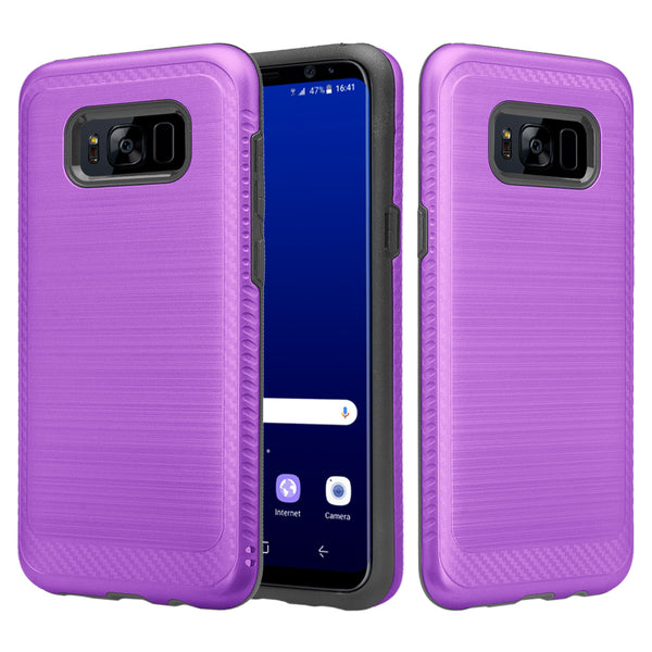 samsung galaxy s8 hybrid case - brush purple - www.coverlabusa.com