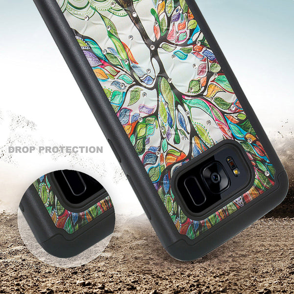 samsung galaxy s8 case crystal rhinestone - vibrant tree - www.coverlabusa.com