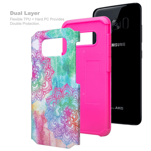 samsung galaxy S8 hybrid case - teal flower - www.coverlabusa.com