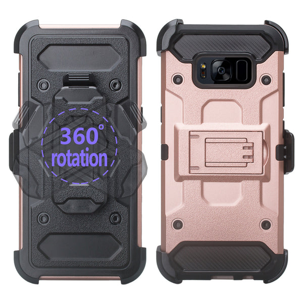 Galaxy S8 Hybrid Holster Case - Rose Gold - www.coverlabusa.com