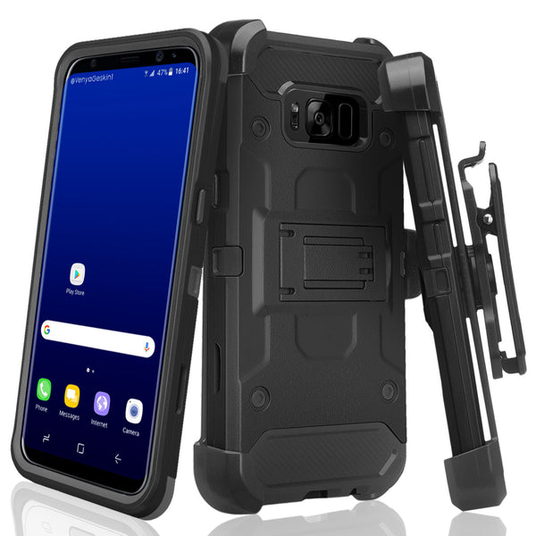 Galaxy S8 Hybrid Holster Case - Black - www.coverlabusa.com