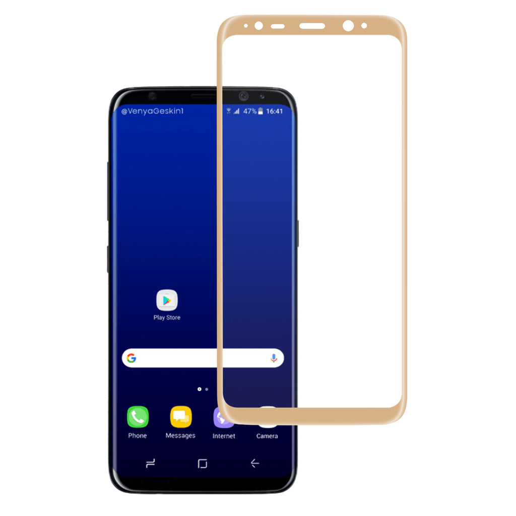 samsung galaxy S8 screen protector, galaxy S8 tempered glass - gold - www.coverlabusa.com