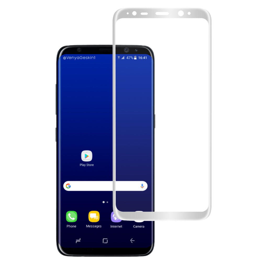 samsung galaxy S8 screen protector, galaxy S8 tempered glass - silver - www.coverlabusa.com