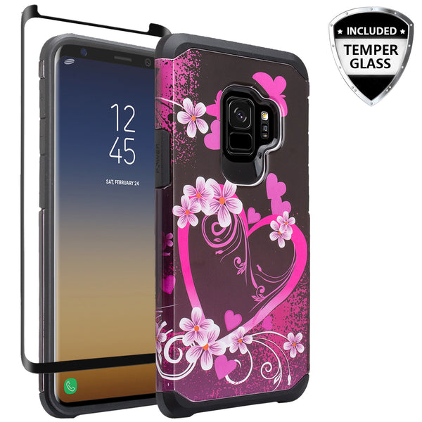 samsung galaxy s9 hybrid case - heart butterfies - www.coverlabusa.com