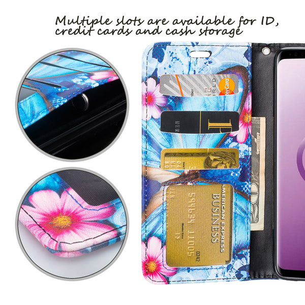 Samsung Galaxy S9 Plus Wallet Case - blue butterfly - www.coverlabusa.com