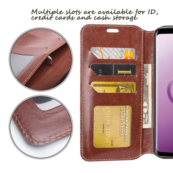 Samsung Galaxy S9 Plus Wallet Case - brown - www.coverlabusa.com