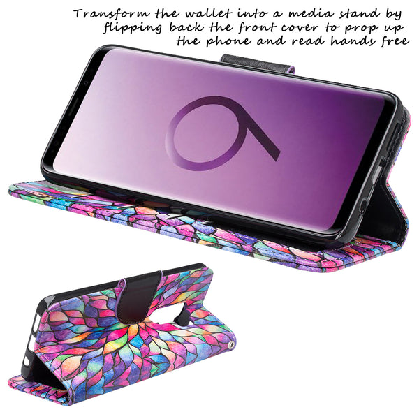 Samsung Galaxy S9 Plus Wallet Case - rainbow flower - www.coverlabusa.com