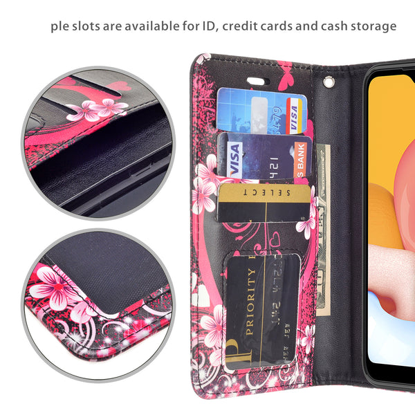 samsung galaxy a01 wallet case - heart butterflies - www.coverlabusa.com