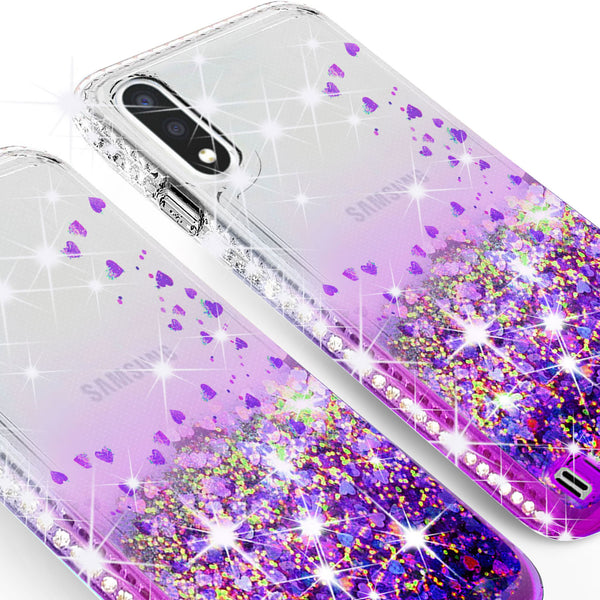 clear liquid phone case for samsung galaxy a01 - purple - www.coverlabusa.com