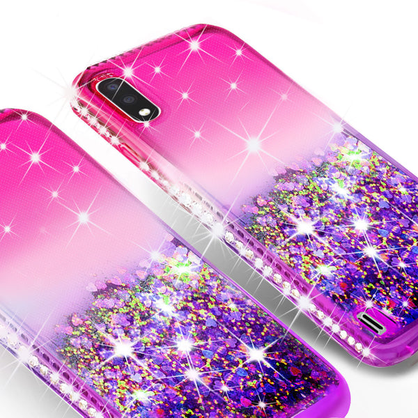 glitter phone case for samsung galaxy a01 - hot pink/purple gradient - www.coverlabusa.com