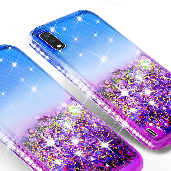 glitter phone case for samsung galaxy a01 - blue/purple gradient - www.coverlabusa.com