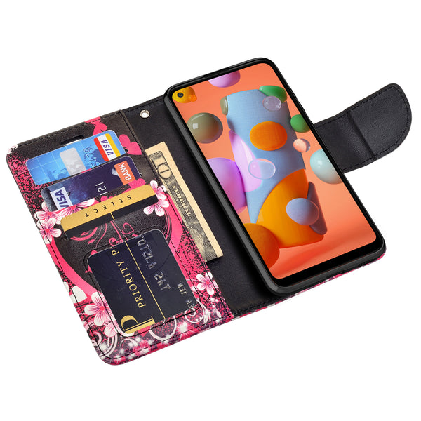 samsung galaxy a11 wallet case - heart butterflies - www.coverlabusa.com