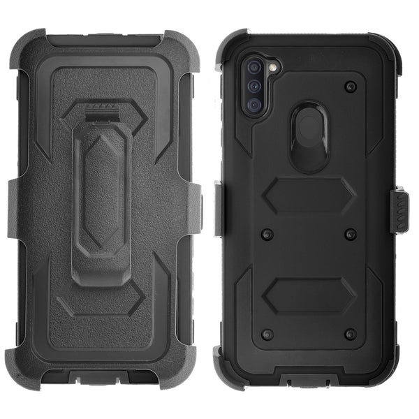 samsung galaxy a11 heavy duty holster case - black - www.coverlabusa.com