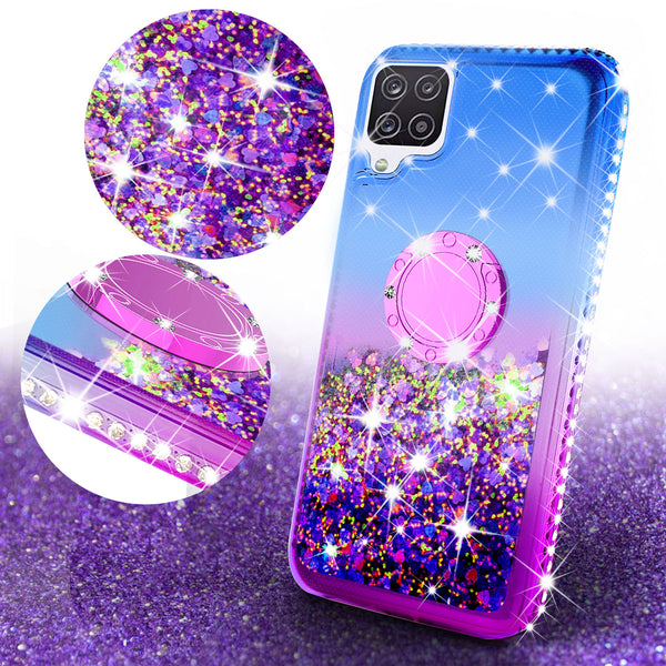 glitter phone case for samsung galaxy a12 - blue/purple gradient - www.coverlabusa.com