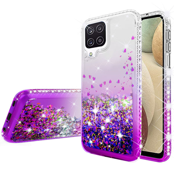 clear liquid phone case for samsung galaxy a12 - purple - www.coverlabusa.com