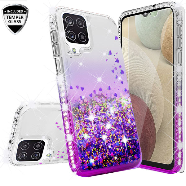 clear liquid phone case for samsung galaxy a12 - purple - www.coverlabusa.com