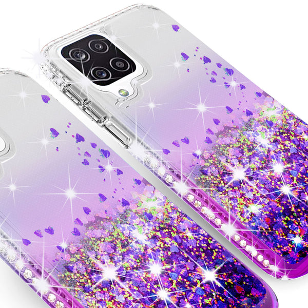 clear liquid phone case for samsung galaxy a12 - purple - www.coverlabusa.com