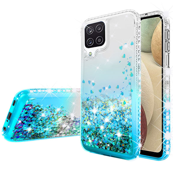 clear liquid phone case for samsung galaxy a12 - teal - www.coverlabusa.com