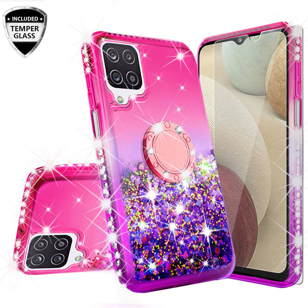 glitter phone case for samsung galaxy a12 - hot pink/purple gradient - www.coverlabusa.com