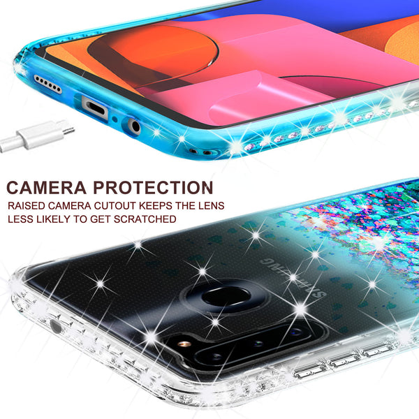 clear liquid phone case for samsung galaxy a21 - teal - www.coverlabusa.com