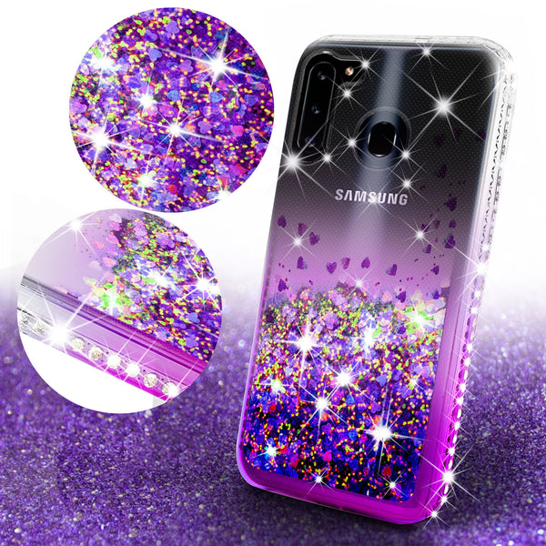clear liquid phone case for samsung galaxy a11 - purple - www.coverlabusa.com