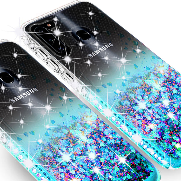 clear liquid phone case for samsung galaxy a11 - teal - www.coverlabusa.com