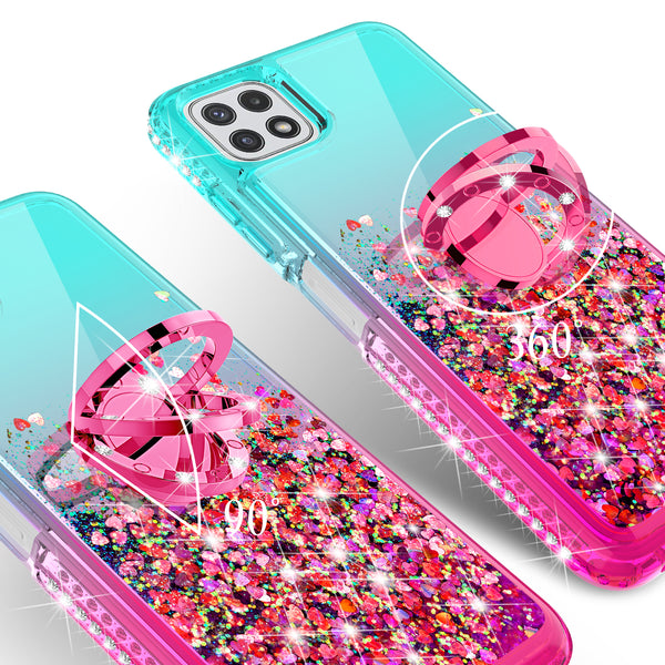 glitter phone case for boost celero 5g - teal/pink gradient - www.coverlabusa.com
