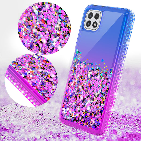glitter phone case for boost celero 5g - blue/purple gradient - www.coverlabusa.com